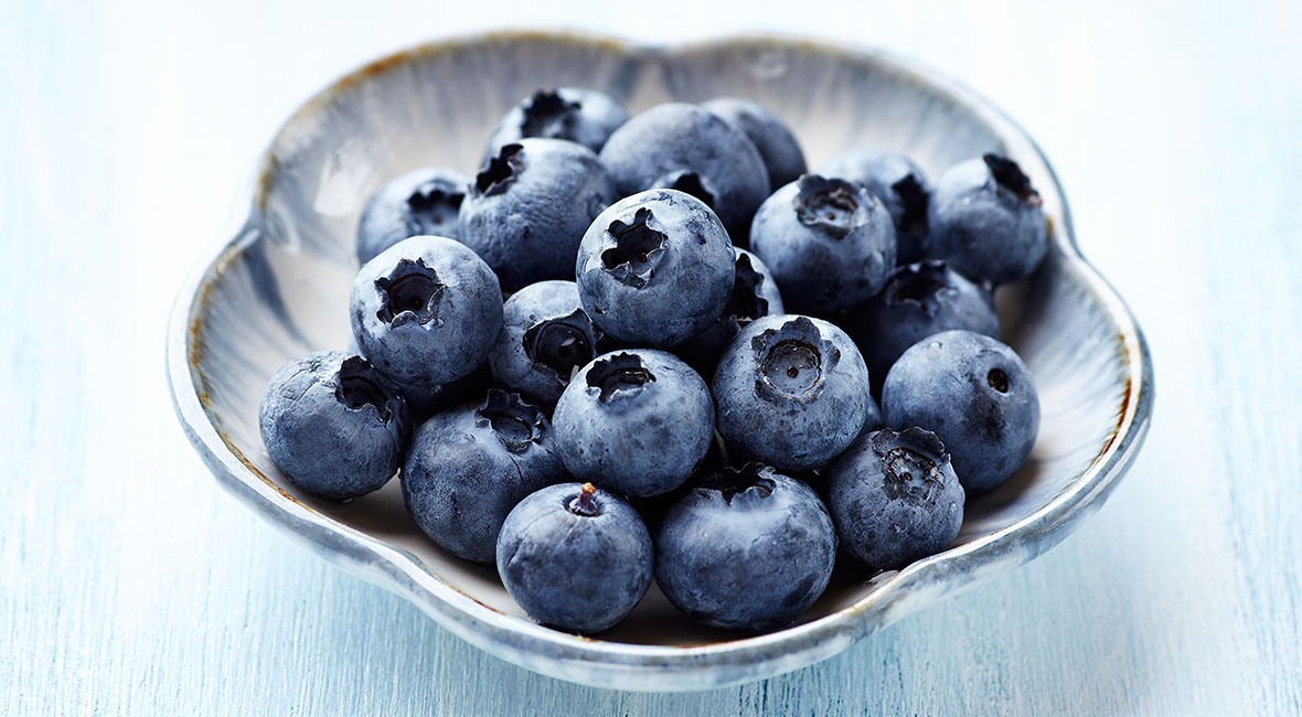 Delicious and fresh blue strawberries